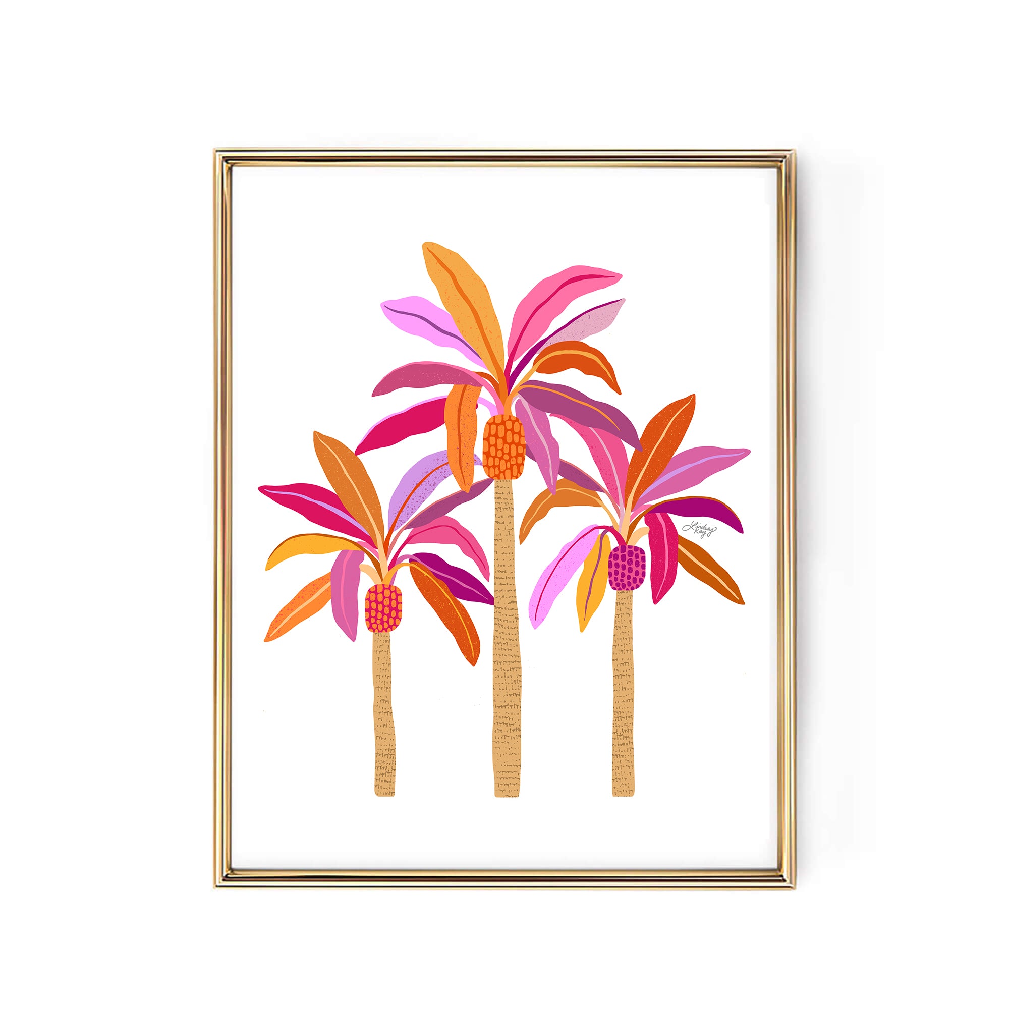 Palm Trees Illustration (Warm Palette) - Art Print